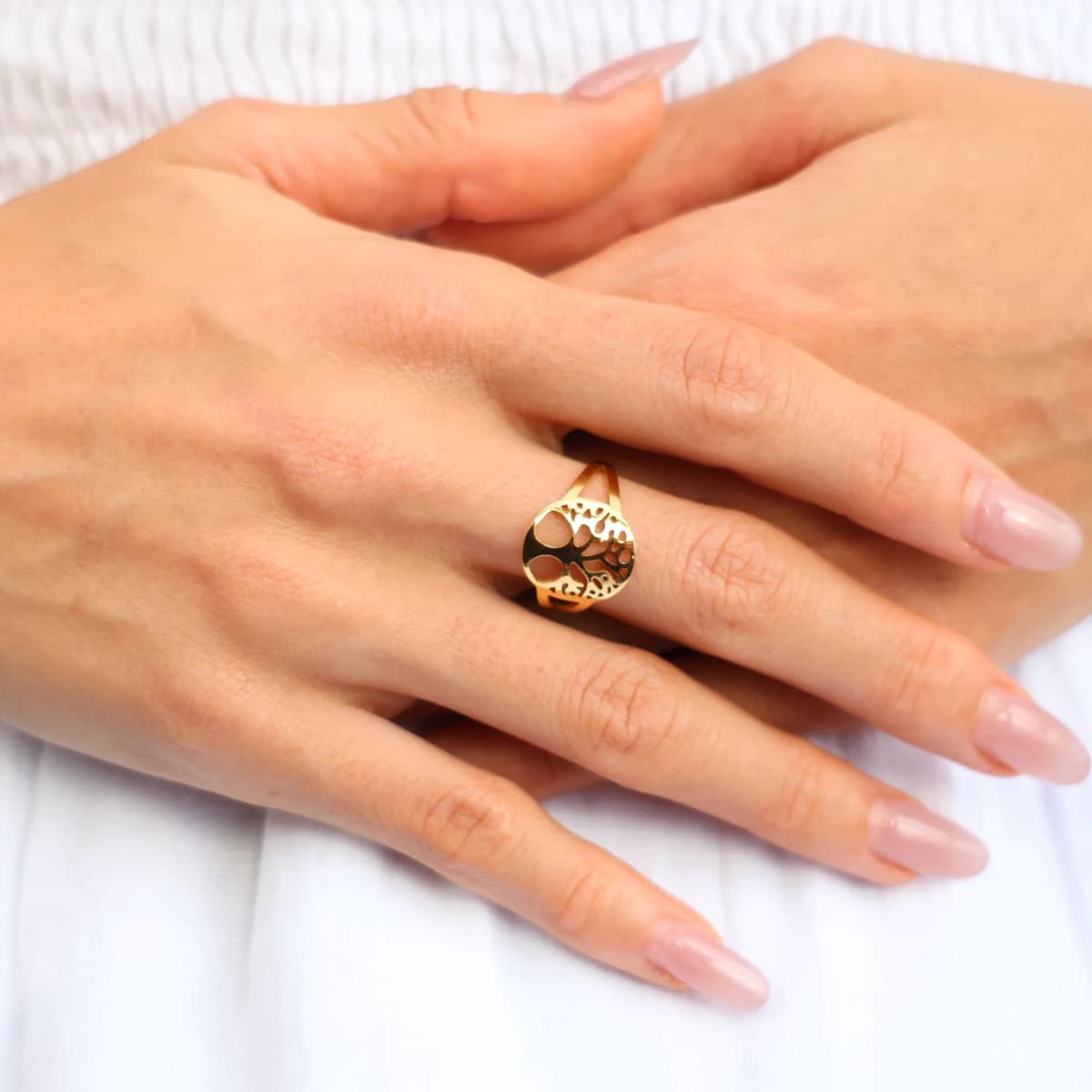 Tree of Life ring worn
