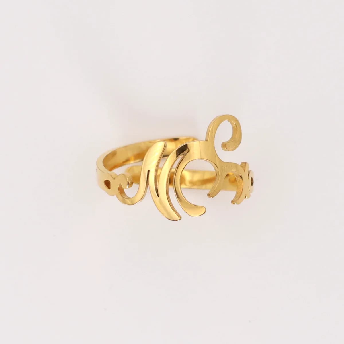 Om necklace laid flat