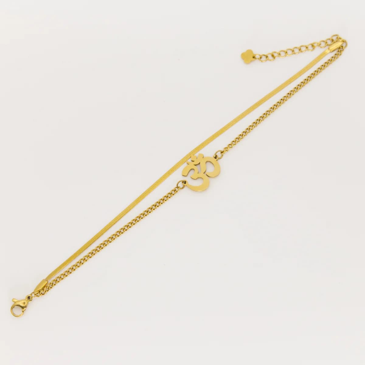 Om bracelet laid flat