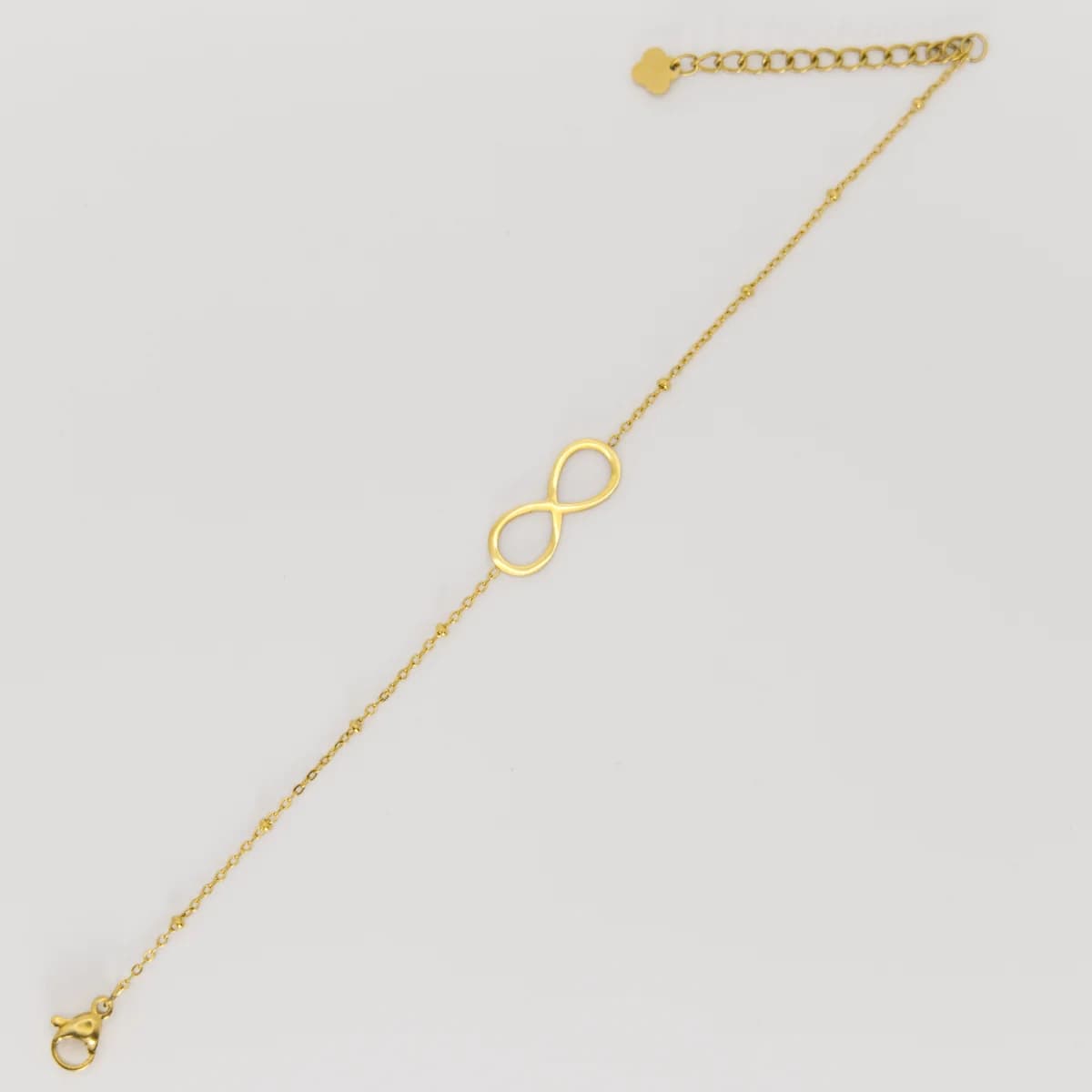 Infinity bracelet laid flat