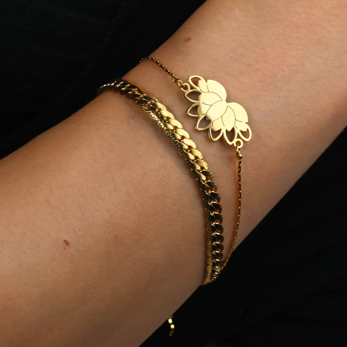 Lotus bracelet worn