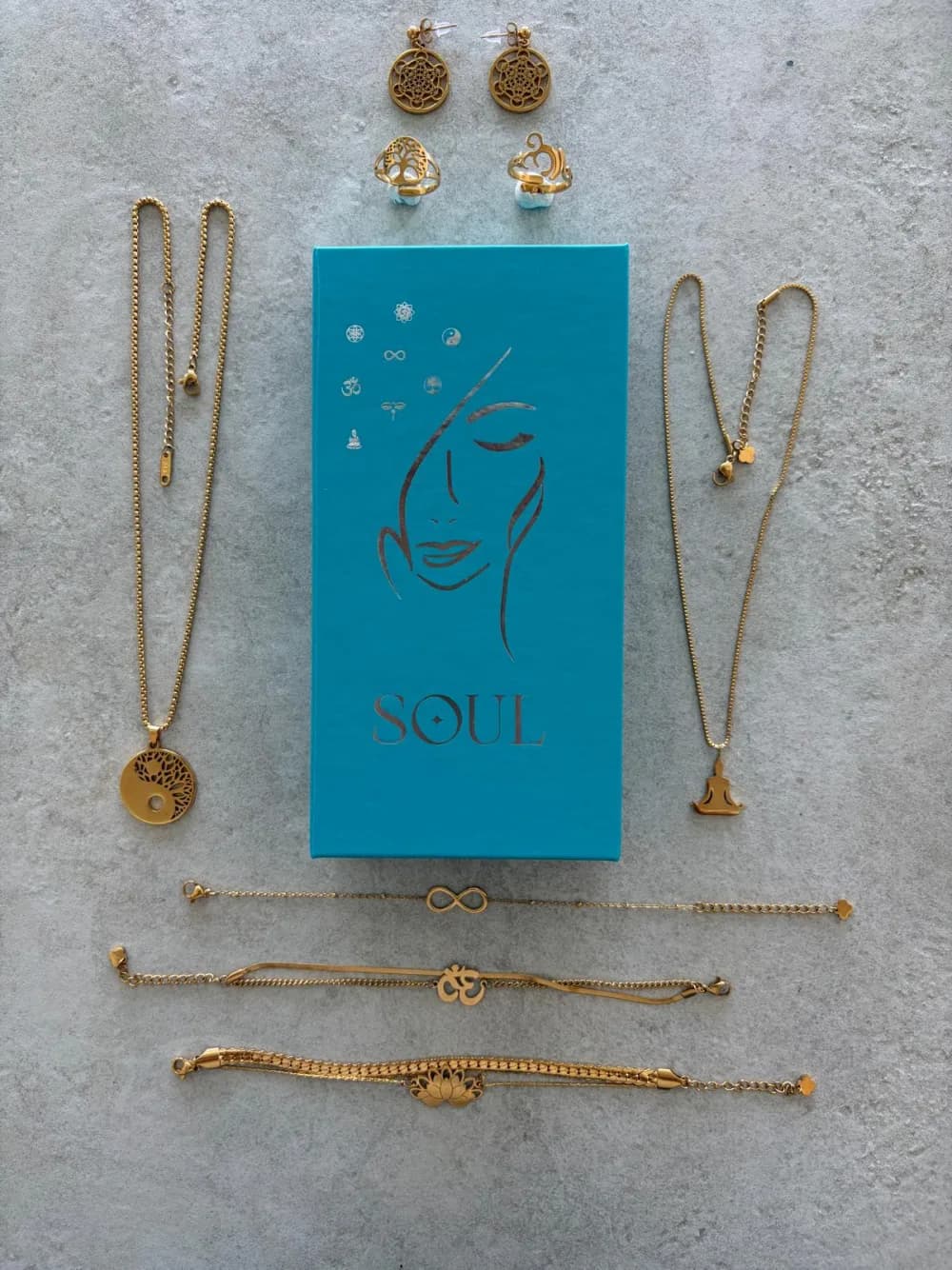 The Soul Box, all eight pieces displayed together